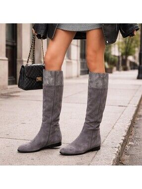 TSUBO Gray Suede Knee High Boots
